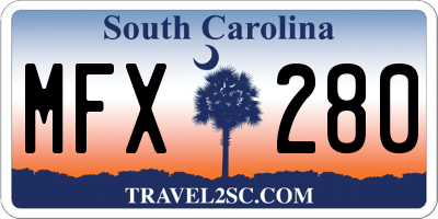 SC license plate MFX280
