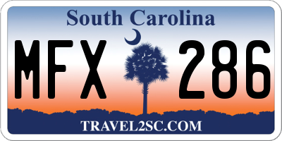 SC license plate MFX286
