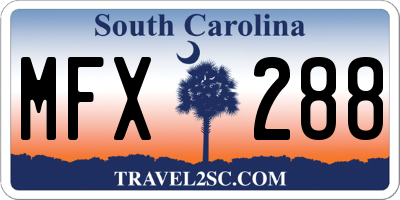 SC license plate MFX288