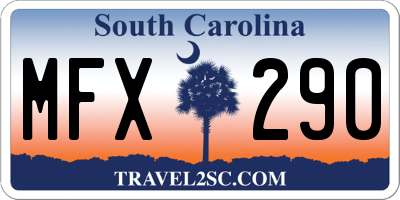 SC license plate MFX290