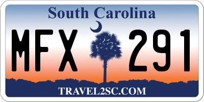 SC license plate MFX291