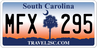 SC license plate MFX295