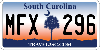 SC license plate MFX296