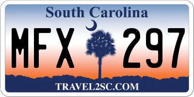 SC license plate MFX297