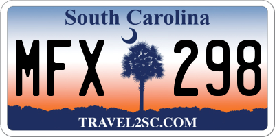 SC license plate MFX298