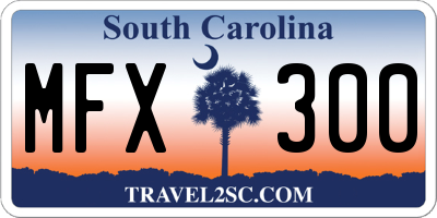 SC license plate MFX300