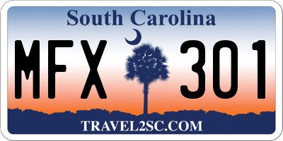 SC license plate MFX301