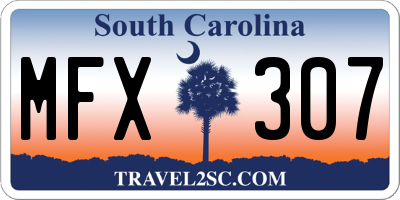 SC license plate MFX307
