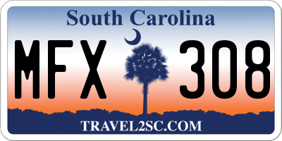 SC license plate MFX308