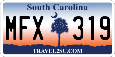 SC license plate MFX319
