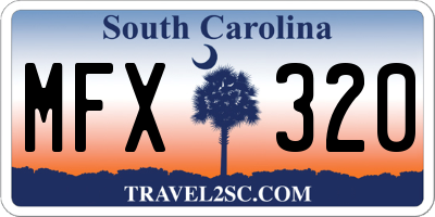 SC license plate MFX320