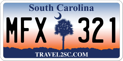 SC license plate MFX321