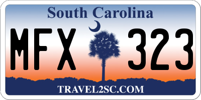 SC license plate MFX323