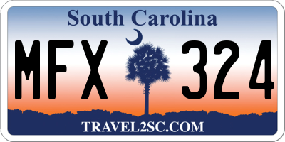 SC license plate MFX324