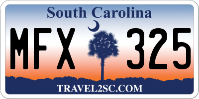 SC license plate MFX325