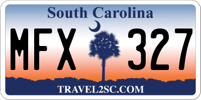 SC license plate MFX327