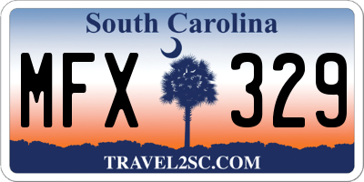 SC license plate MFX329
