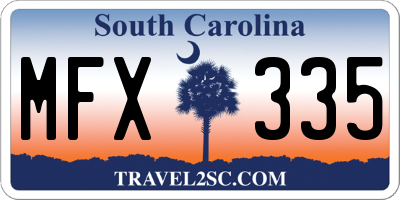SC license plate MFX335