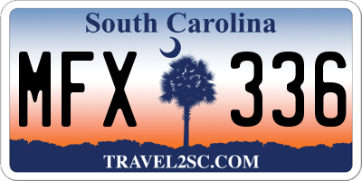 SC license plate MFX336