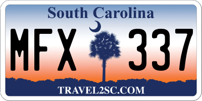 SC license plate MFX337