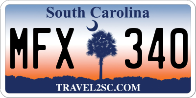 SC license plate MFX340