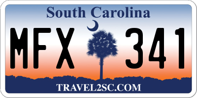 SC license plate MFX341