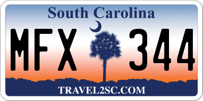 SC license plate MFX344