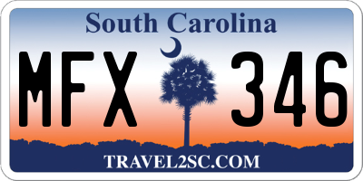 SC license plate MFX346