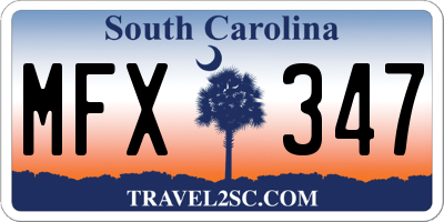 SC license plate MFX347
