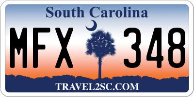 SC license plate MFX348