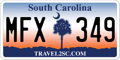 SC license plate MFX349