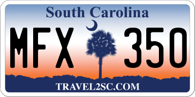 SC license plate MFX350