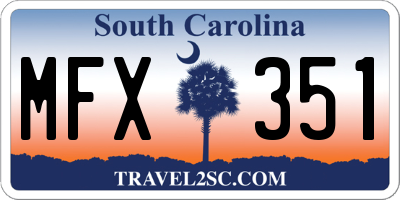 SC license plate MFX351