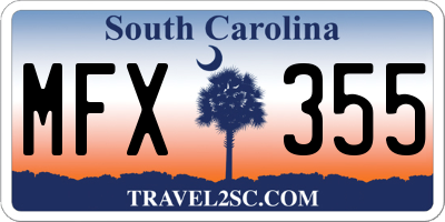 SC license plate MFX355