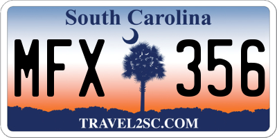 SC license plate MFX356