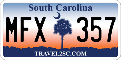 SC license plate MFX357