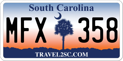 SC license plate MFX358
