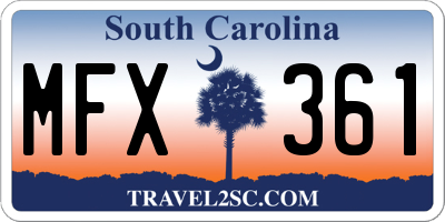 SC license plate MFX361
