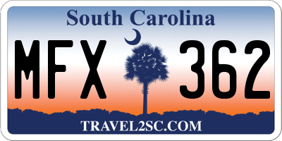 SC license plate MFX362