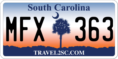 SC license plate MFX363
