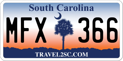 SC license plate MFX366