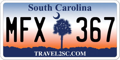 SC license plate MFX367