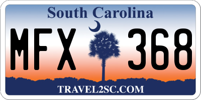 SC license plate MFX368