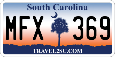 SC license plate MFX369