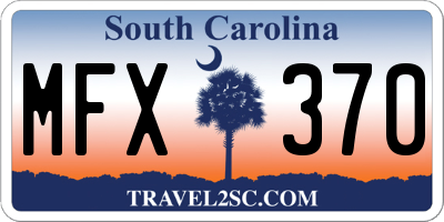 SC license plate MFX370