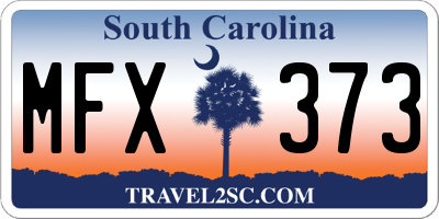 SC license plate MFX373