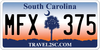 SC license plate MFX375