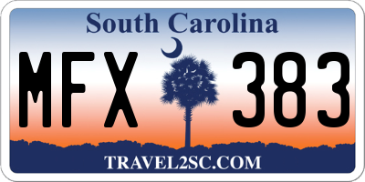 SC license plate MFX383