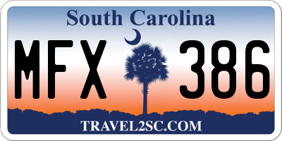 SC license plate MFX386
