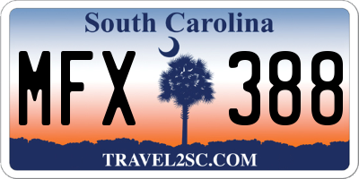 SC license plate MFX388